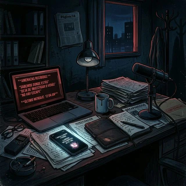 Escritorio vacío de un periodista desaparecido