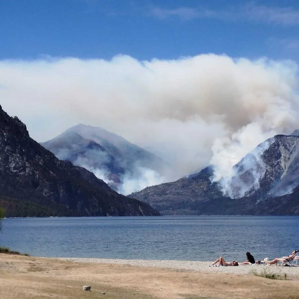 Incendio forestal en la cordillera patagónica