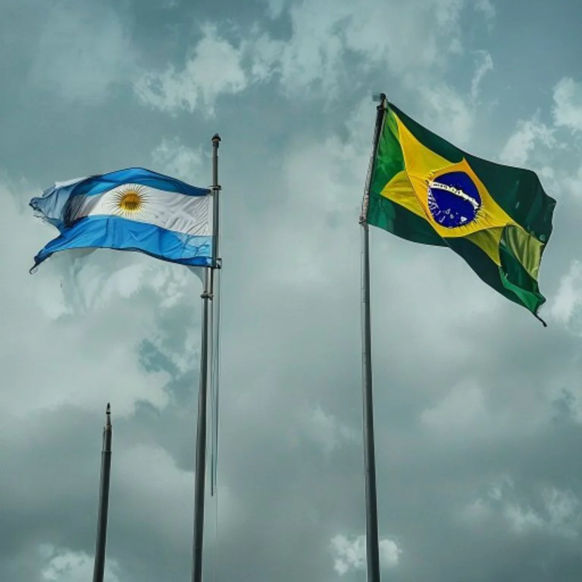 Banderas de Argentina y Brasil