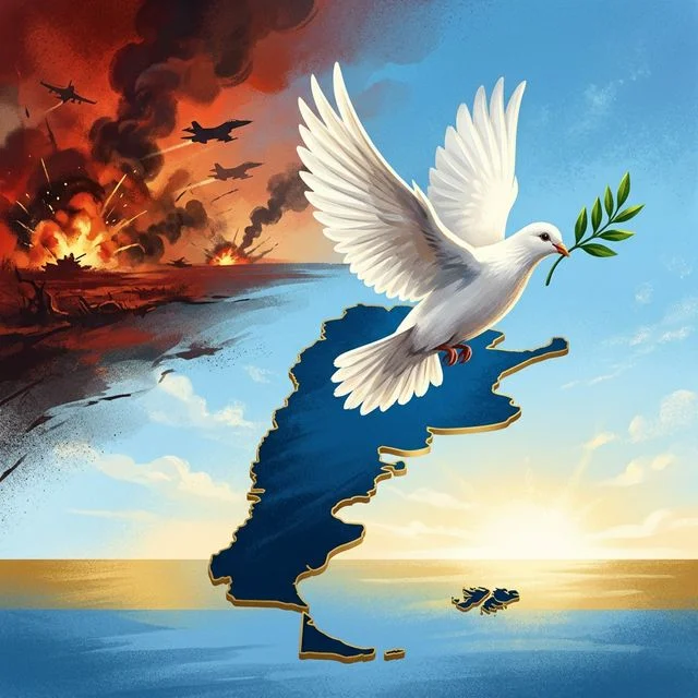 Paloma de la paz sobre Argentina