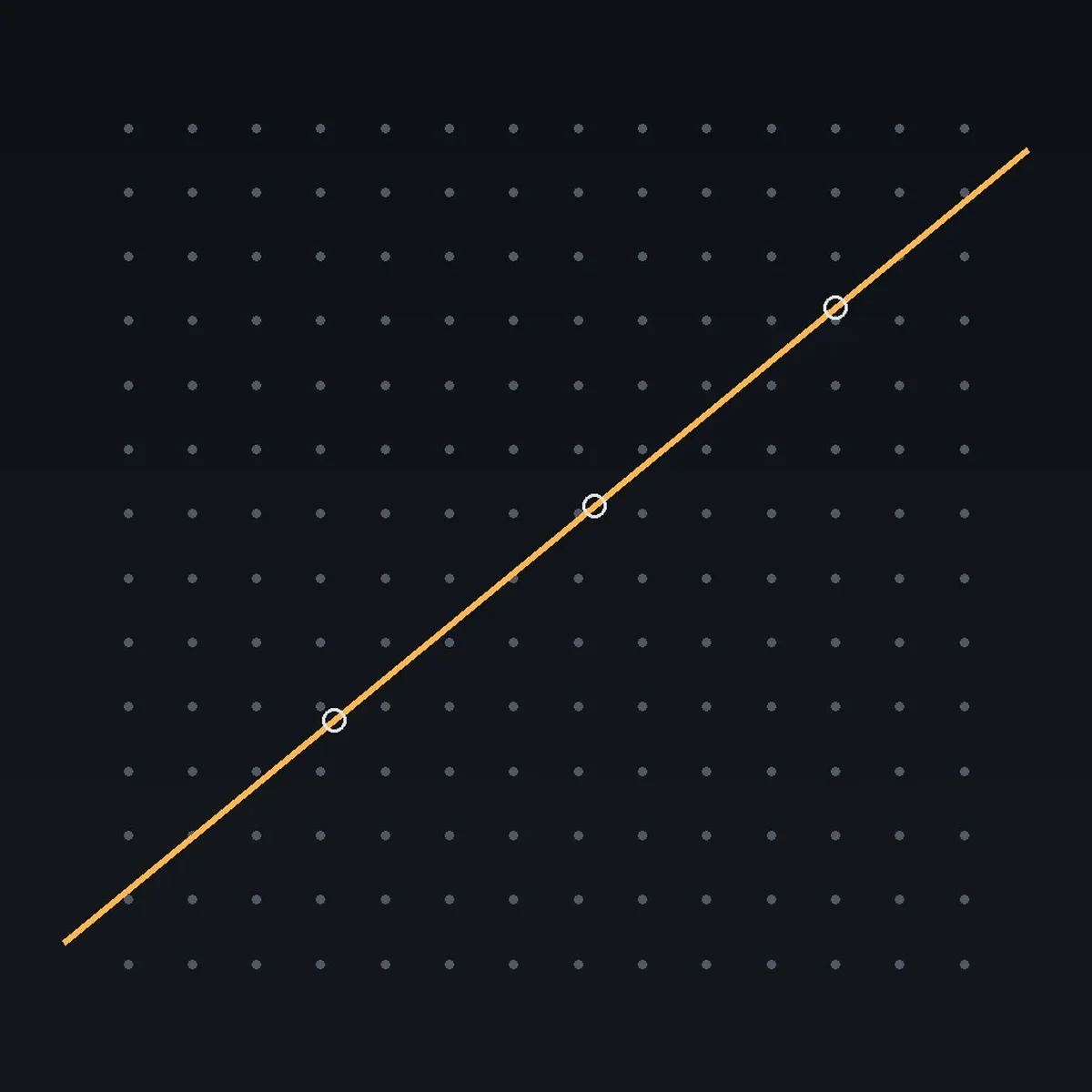 Trama de puntos con una diagonal que la atraviesa, imagen conceptual